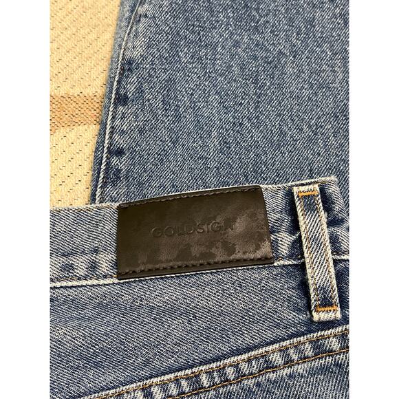 Goldsign Button fly Blue Relaxed High Rise Straight-Leg Jeans, Size 25, MSRP$350 - Picture 10 of 14